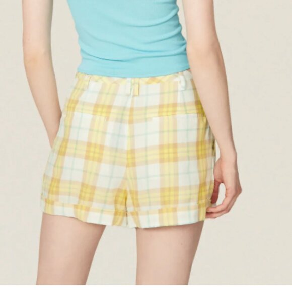 Size 4 - RAG & BONE - Yellow Gold Plaid Shorts Rent the Runway RTR $195 msrp - Picture 7 of 11